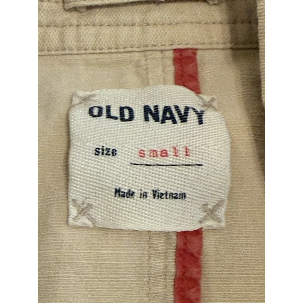 Old Navy Womens S Double Breasted Coat With Belt Rain Beige Streetwear 90's Y2K - Picture 7 of 9